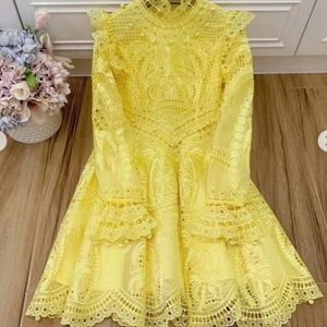 Yellow long sleeve dress